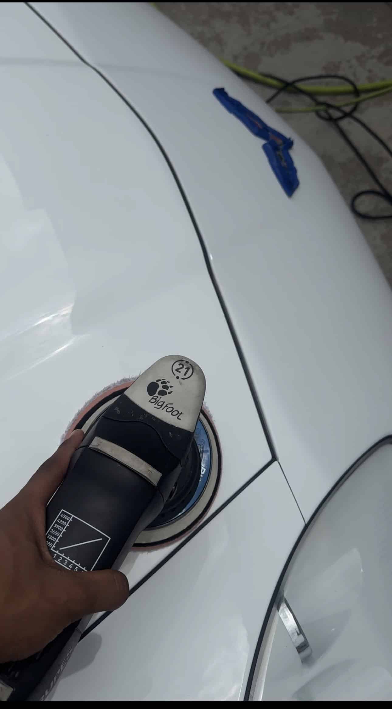 Machine polishing paint before ceramic coating